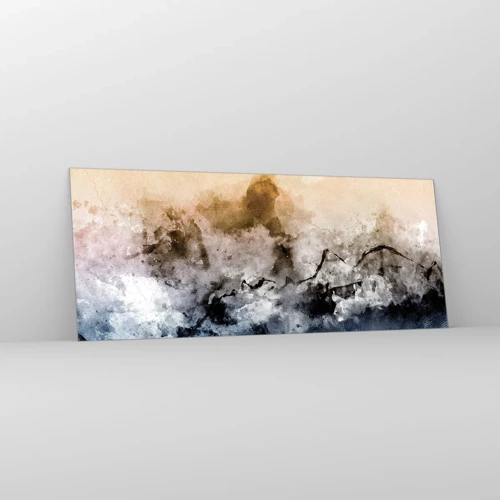 Schilderen op glas - Verdronken in een wolk van mist - 100x40 cm