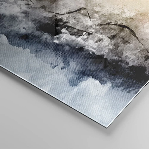 Schilderen op glas - Verdronken in een wolk van mist - 120x50 cm