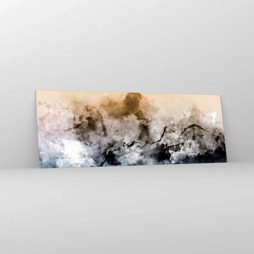 Schilderen op glas - Verdronken in een wolk van mist - 140x50 cm