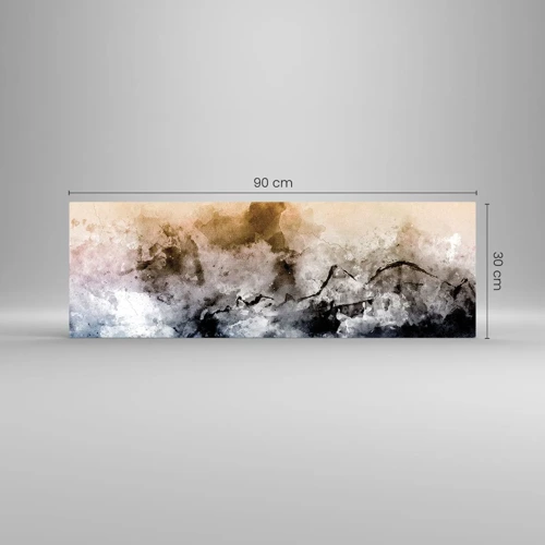 Schilderen op glas - Verdronken in een wolk van mist - 90x30 cm