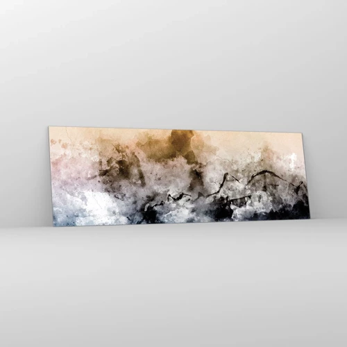 Schilderen op glas - Verdronken in een wolk van mist - 90x30 cm