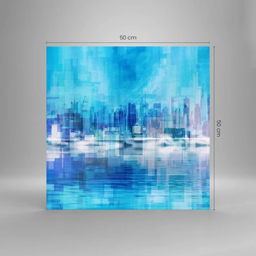 Schilderen op glas - Verdronken in het blauw - 50x50 cm