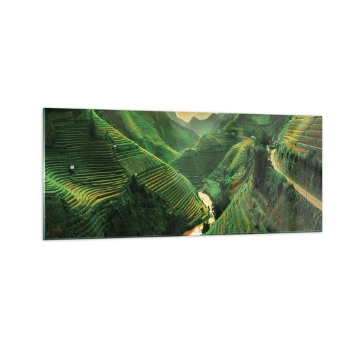 Schilderen op glas - Vietnamese vallei - 100x40 cm