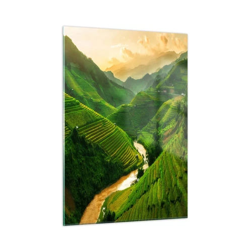Schilderen op glas - Vietnamese vallei - 50x70 cm