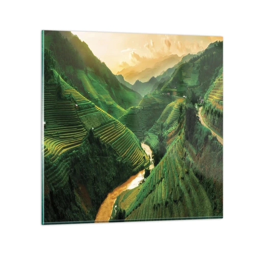 Schilderen op glas - Vietnamese vallei - 70x70 cm