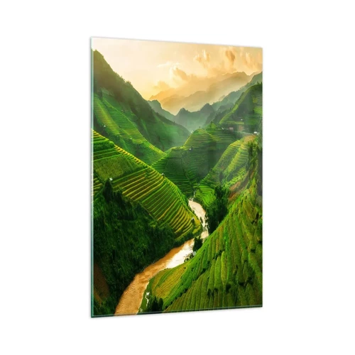 Schilderen op glas - Vietnamese vallei - 80x120 cm