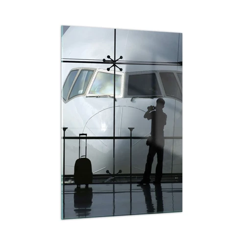 Schilderen op glas - Vis a vis op de luchthaven - 50x70 cm