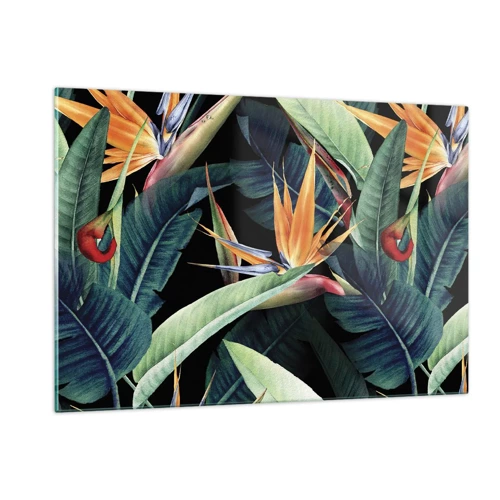 Schilderen op glas - Vlammende bloemen van de tropen - 120x80 cm
