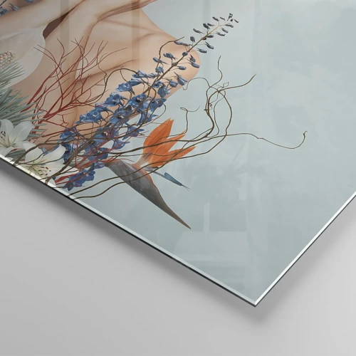 Schilderen op glas - Vrouw - bloem - 30x30 cm