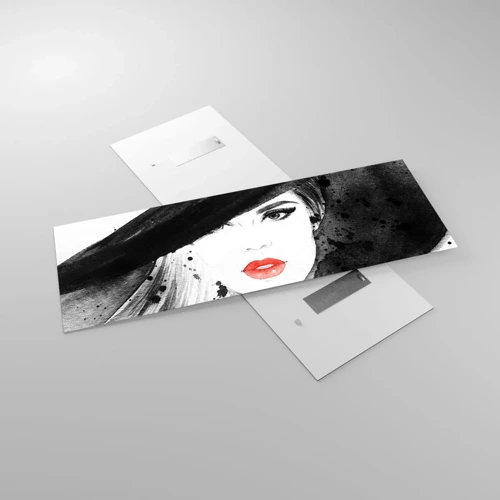 Schilderen op glas - Vrouw in het zwart - 140x50 cm