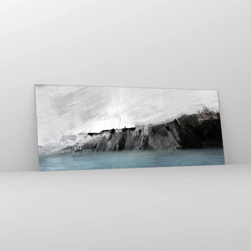 Schilderen op glas - Water – aarde: botsing der elementen - 100x40 cm