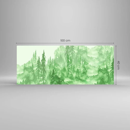 Schilderen op glas - Wazig met groene mist - 100x40 cm