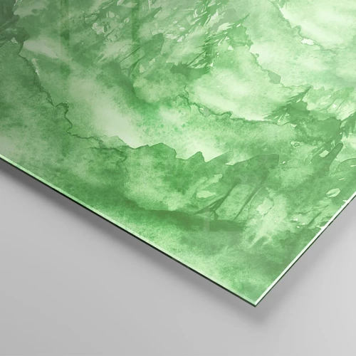 Schilderen op glas - Wazig met groene mist - 100x40 cm