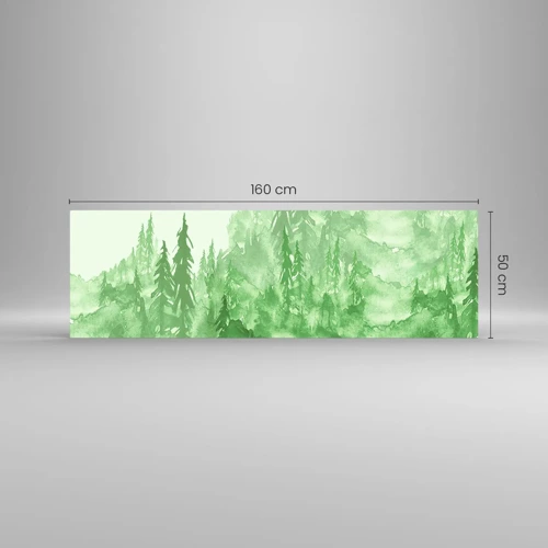 Schilderen op glas - Wazig met groene mist - 160x50 cm