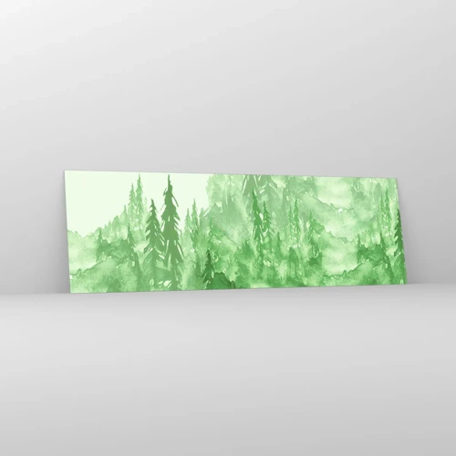 Schilderen op glas - Wazig met groene mist - 160x50 cm