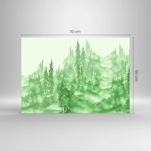 Schilderen op glas - Wazig met groene mist - 70x50 cm