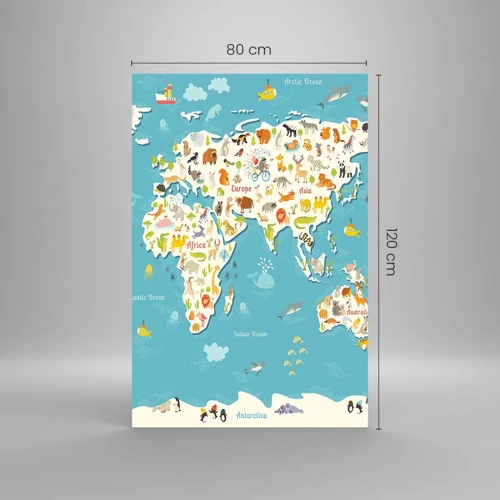 Schilderen op glas - We houden van de hele wereld - 80x120 cm