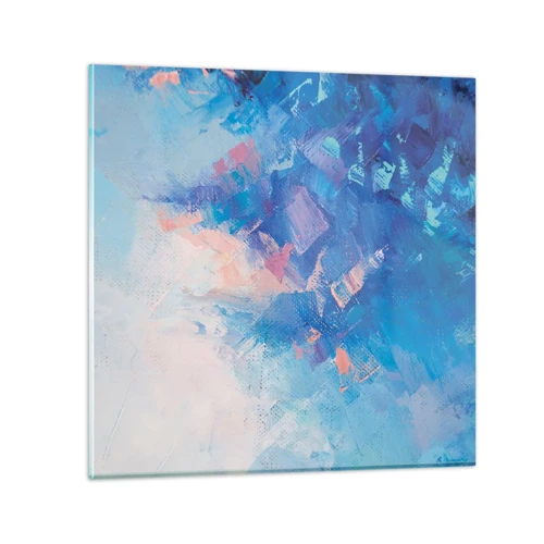 Schilderen op glas - Winter abstractie - 70x70 cm