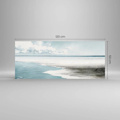 Schilderen op glas - Zachte vloed - 120x50 cm