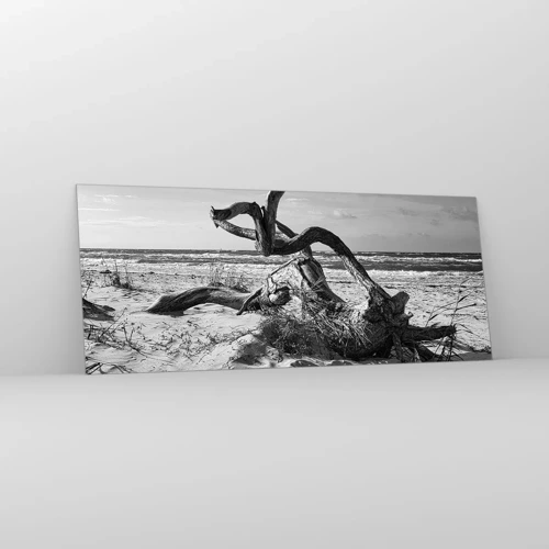 Schilderen op glas - Zee sculptuur - 100x40 cm