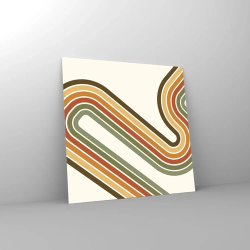 Schilderen op glas - Zigzag naar het doel - 70x70 cm