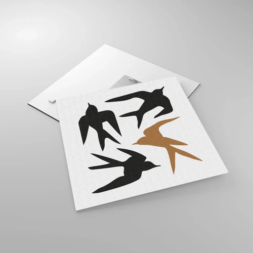 Schilderen op glas - Zwaluwen spel - 40x40 cm