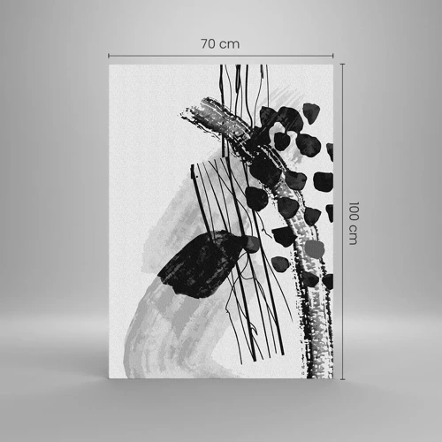 Schilderen op glas - Zwart-wit organische abstractie - 70x100 cm