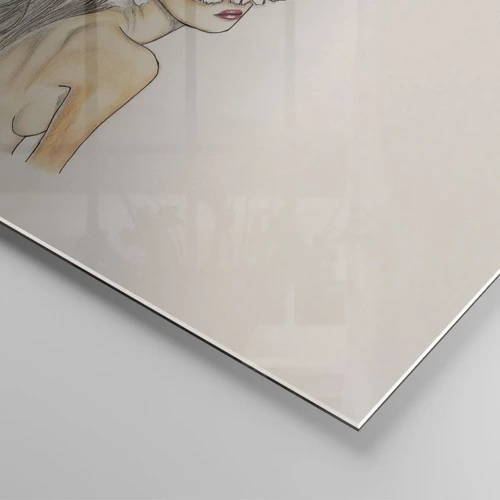 Schilderen op glas - gekroonde schoonheid - 120x80 cm