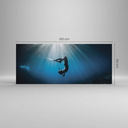 Schilderen op glas - onderwaterdans - 120x50 cm