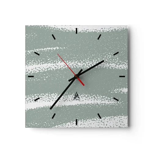 Wandklok - Klok - Abstractie in een winterklimaat - 30x30 cm