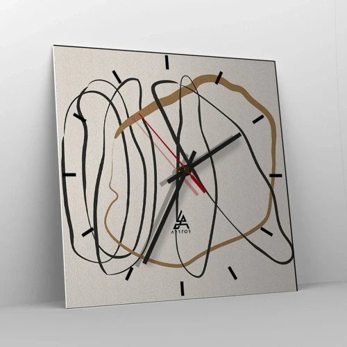 Wandklok - Klok - Compositie – loopdans - 30x30 cm