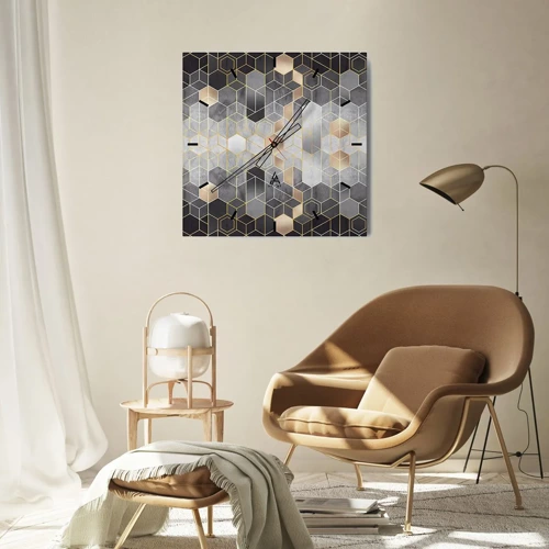 Wandklok - Klok - Diamant samenstelling - 40x40 cm