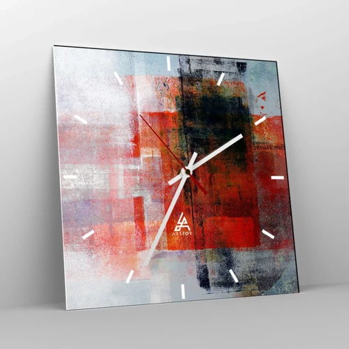 Wandklok - Klok - Een gloeiende compositie  - 40x40 cm