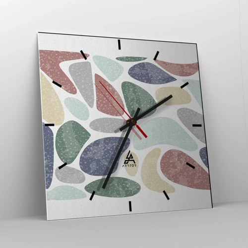Wandklok - Klok - Een mozaïek van poederkleuren - 30x30 cm