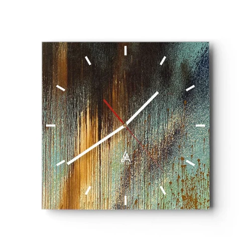 Wandklok - Klok - Een niet toevallig kleurrijke compositie - 30x30 cm