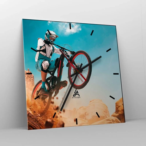 Wandklok - Klok - Fiets waanzin demon - 40x40 cm