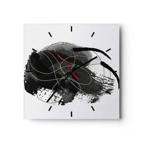 Wandklok - Klok - Gemaakt uit zwart - 30x30 cm