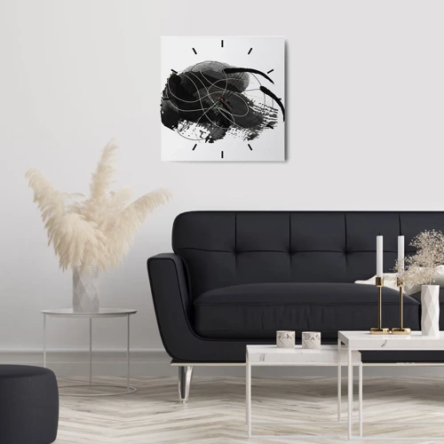 Wandklok - Klok - Gemaakt uit zwart - 30x30 cm
