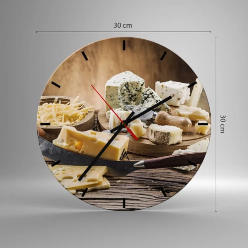 Wandklok - Klok - Glimlach naar de kaas - 30x30 cm