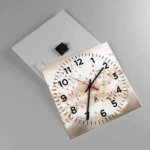 Wandklok - Klok - Het is tijd… - 40x40 cm