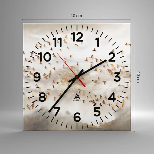Wandklok - Klok - Het is tijd… - 40x40 cm