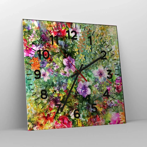 Wandklok - Klok - In bloemen voor verderf - 30x30 cm