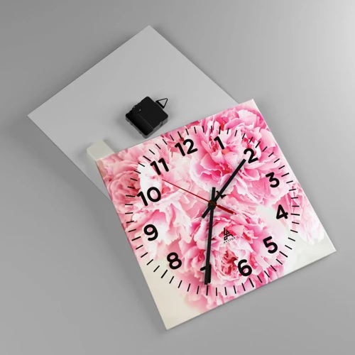 Wandklok - Klok - In roze glamour - 30x30 cm