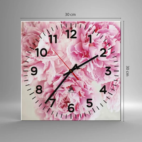 Wandklok - Klok - In roze glamour - 30x30 cm