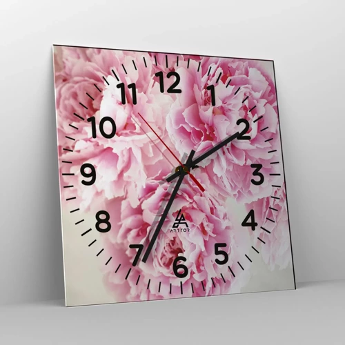 Wandklok - Klok - In roze glamour - 30x30 cm