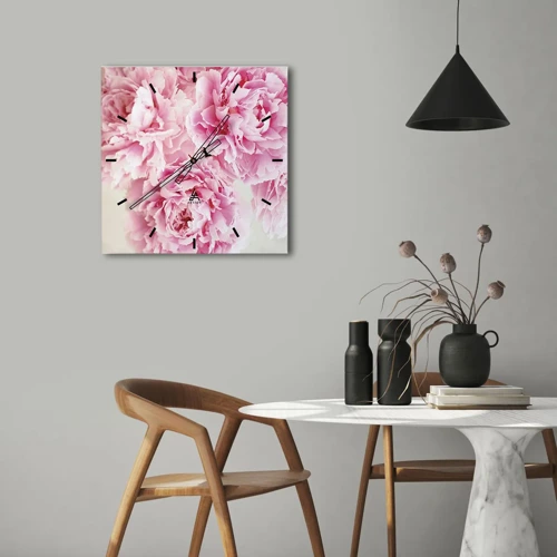 Wandklok - Klok - In roze glamour - 40x40 cm