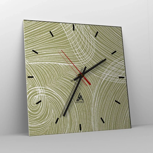 Wandklok - Klok - Ingewikkelde abstractie in wit - 30x30 cm