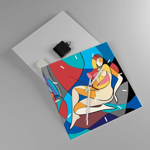 Wandklok - Klok - Kubistisch naakt - 30x30 cm