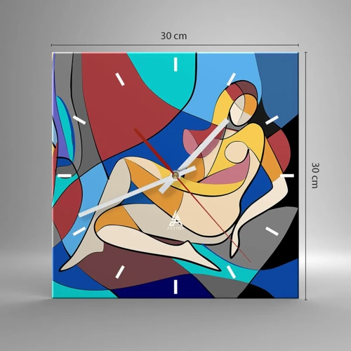 Wandklok - Klok - Kubistisch naakt - 30x30 cm