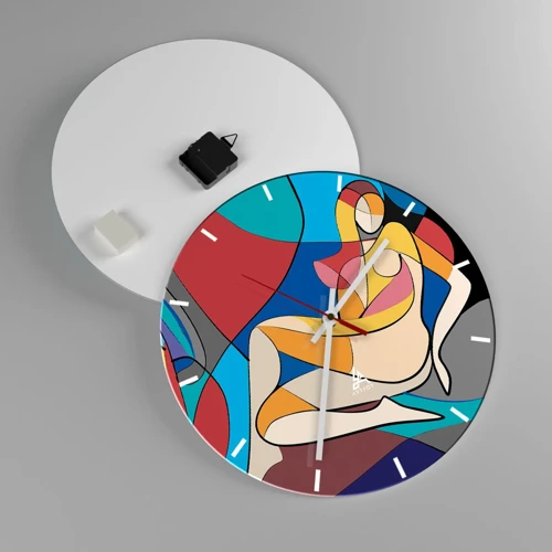 Wandklok - Klok - Kubistisch naakt - 40x40 cm
